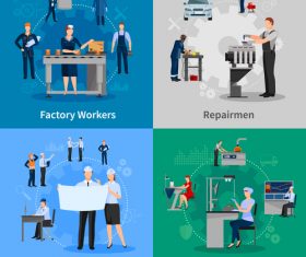 engineers etc professions illustration vector