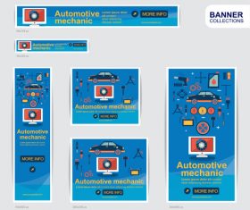 mechanic Automotive  banner advertising templates design vector