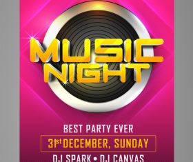 music party flyer vector