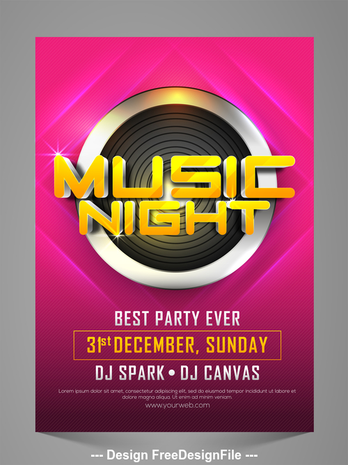 music party flyer vector
