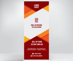roll up banner design stand vector