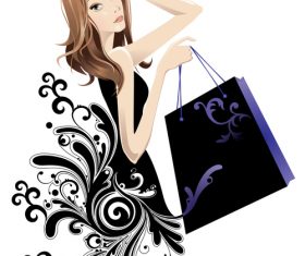 shopping woman vector
