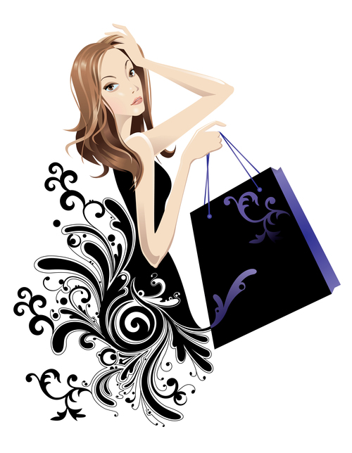 shopping woman vector