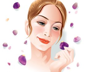 woman face flower vector