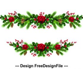 2020 Christmas day decorative wreath template vector 01