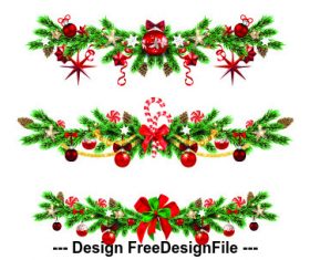 Christmas wreath cards vector free download