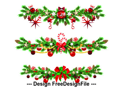 2020 Christmas day decorative wreath template vector 03 free download