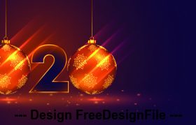 2020 Digital Design Happy New Year vector