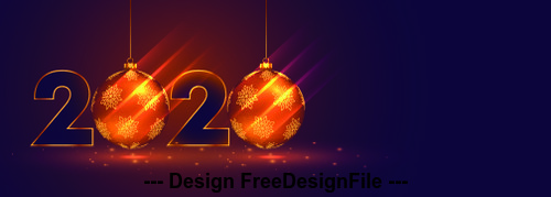 2020 Digital Design Happy New Year vector