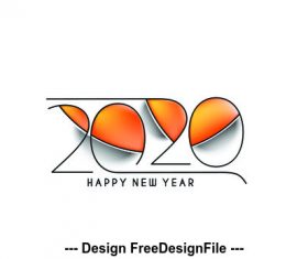 2020 Happy New Year abstract text design vector