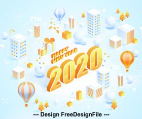 2020 Happy new year concept illustration vector