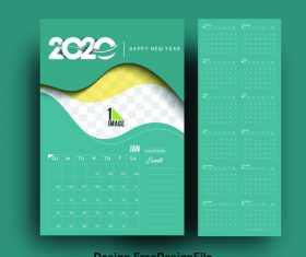 2020 New Year Card Calendar vector