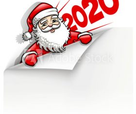 2020 New Year Santa Claus background vector