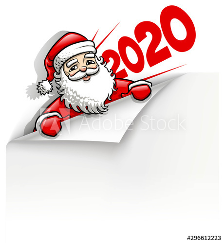 2020 New Year Santa Claus background vector