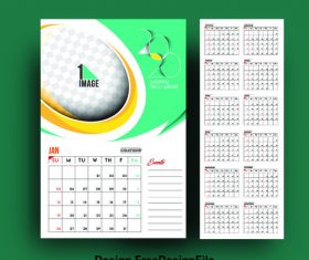 2020 happy new year calendar vector