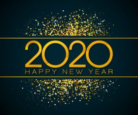 2020 happy new year illustration vector