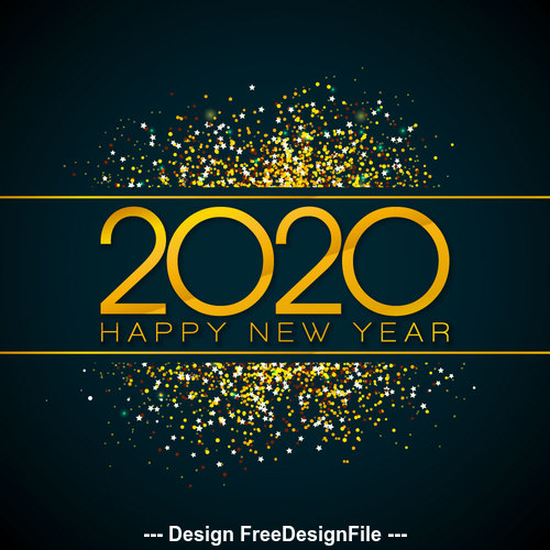 2020 happy new year illustration vector