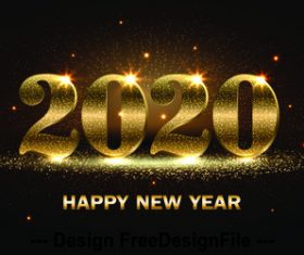 2020 happy new year template vector