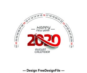 2020 happy new year text design vector
