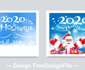 2020 merry christmas greeting card vector