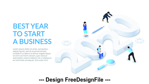 2020 new year business concept illustration vector
