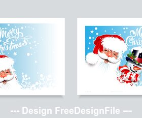 2020 santa claus and snowman greeting card vector
