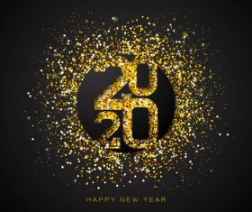 3D confetti 2020 Happy New Year vector