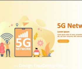 5g nerwork cartoon illustration vector