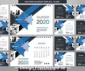 A5 size new year desk calendar template vector