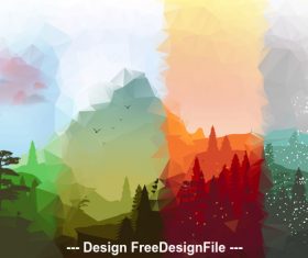 Abstract season mountain vector