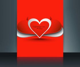 Abstract valentine heart shaped brochure cover vector