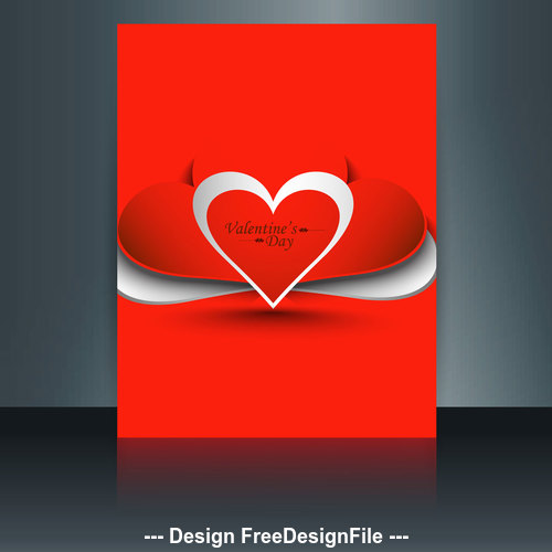 Abstract valentine heart shaped brochure cover vector