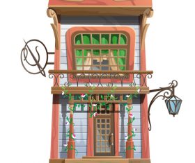 Advanced wooden building vector