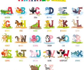 Animal alphabet card vector