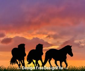 Animals horse silhouette vector