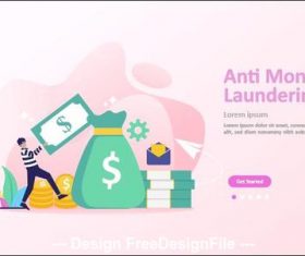Anti money laundering cartoon illustration vector