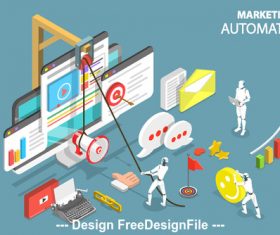 Automation marketing concept illustration vector