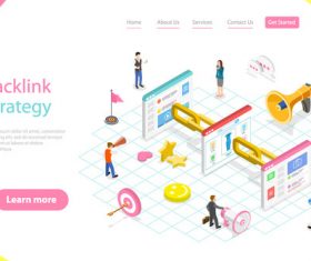 Backlink strategy concept illustration vector