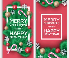 Banner new year christmas card vector