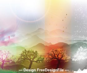 Beautiful natural scenery view vector