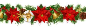 Bell and holly decoration christmas card vector