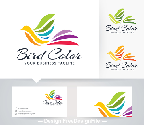 Bird color logo vector
