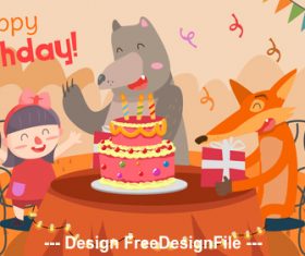 Birthday party cartoon Illustration vector