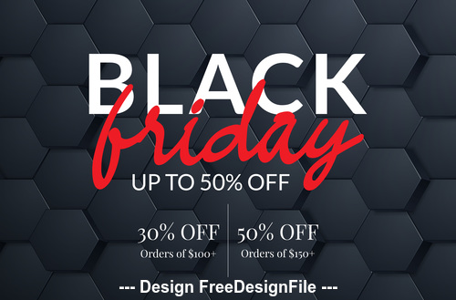 Black friday sale poster with black background vector