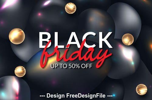 Black friday up to 50% off poster design vector