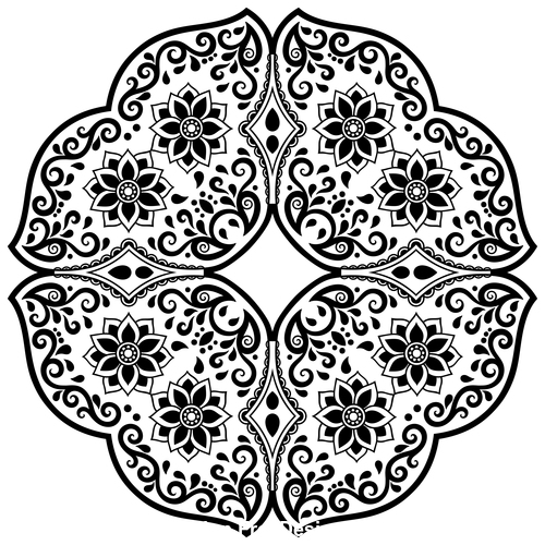 Black geometry graphic mandala vector