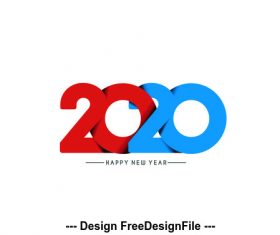Blue and red number 2020 background vector