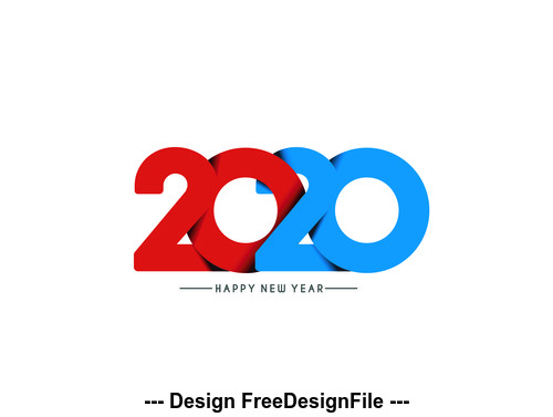 Blue and red number 2020 background vector