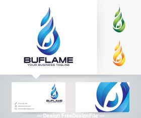 Blue flame logo vector