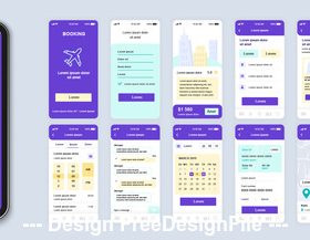 Booking mobile app Ui Kit Screen vector
